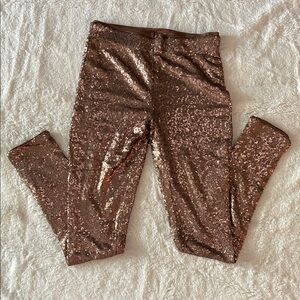 Brown Shimmering Sequin Leggings